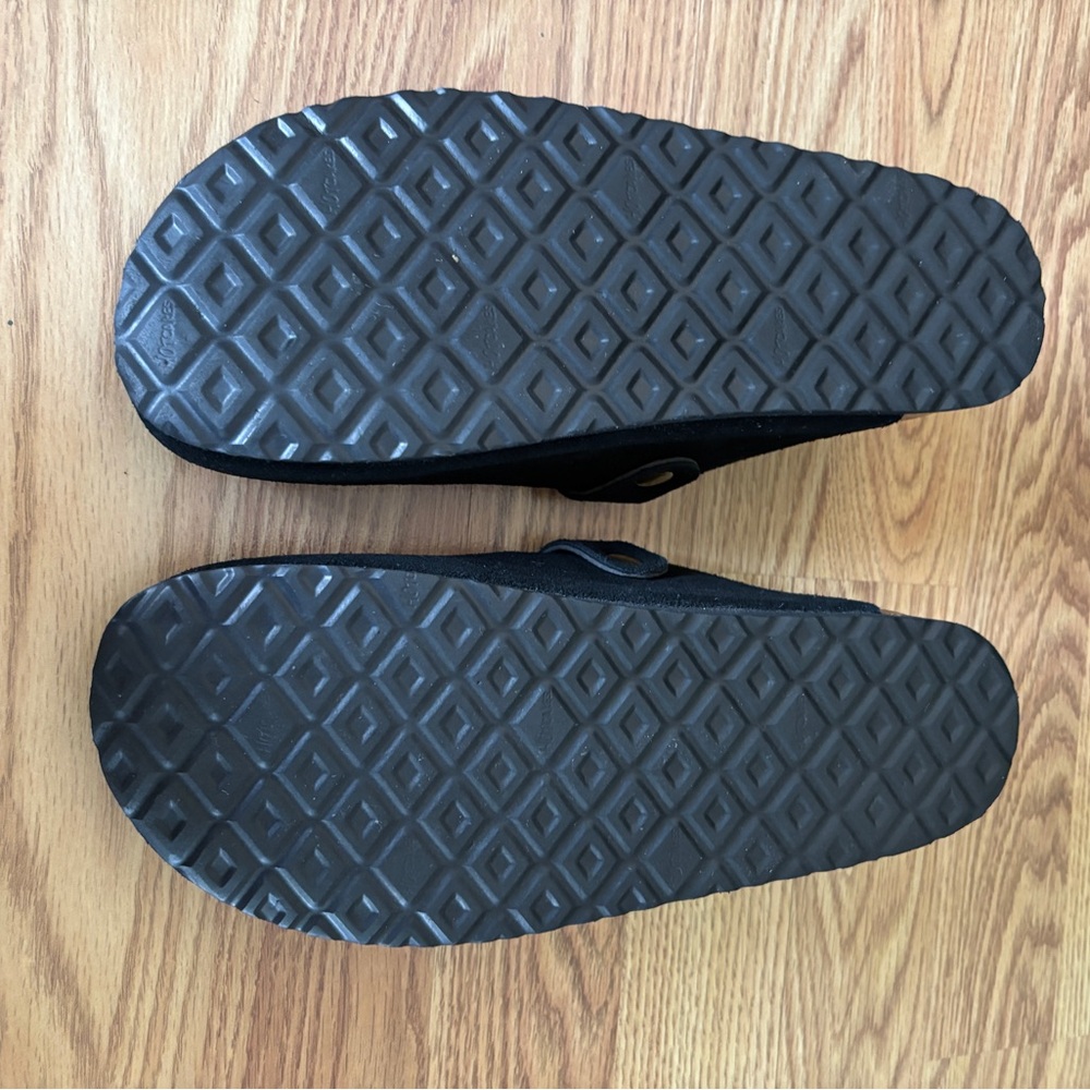 Black Suede Slip-On Clogs - Picture 3 of 7